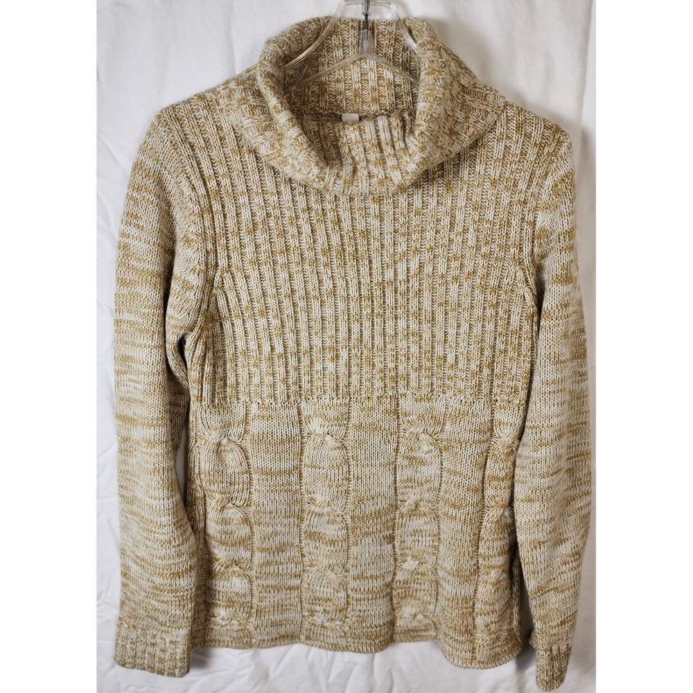 LA Blues Womens Sweater Medium Beige Cable-Knit‎ Pullover